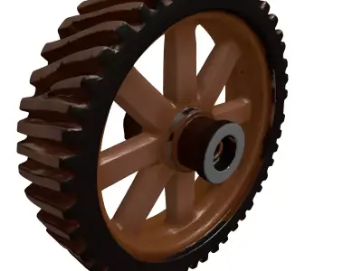 Rusty Industrial Gear Wheel 3D model