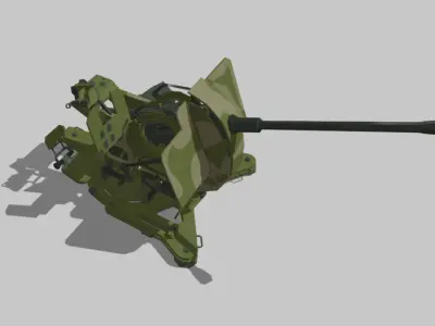 flak38 military machine gun Low-poly 3D model
