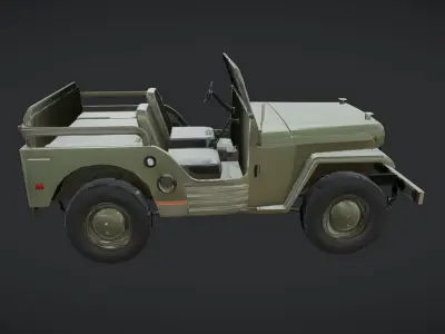 military-style off-road jeep 3D model