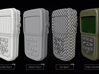 Game-ready DAGR  Defense Advanced GPS Receiver Low-poly 3D model