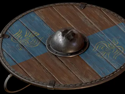 Viking Shield Low-poly 3D model 29
