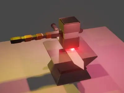 Ancient Sword forging for free  Free low-poly 3D model