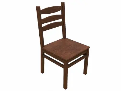 Pack of 6 Medieval Wooden Chairs Low-poly 3D model