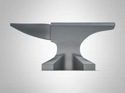 Anvil metal part Low-poly 3D model