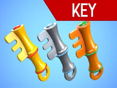 KEY CARTOON STYLIZED Low-poly 3D model