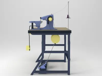 Tailors Industrial Blind Stitch Sewing Machine Low-poly 3D model