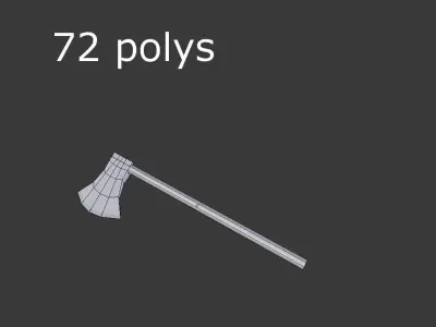 low poly medieval axe 2 Low-poly 3D model