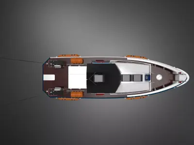 Allumunium Patrol Boat  Low-poly 3D model