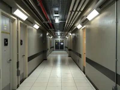 Industrial Hallway 3D model purchase