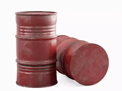 Industrial Barrel Set Low-poly 3D model