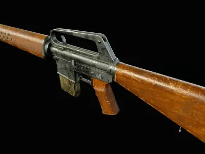 Service Rifle Low-poly 3D model Low-poly 3D model