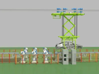 Car production line 3D model