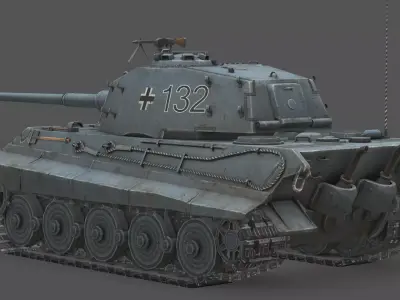 Panzerkampfwagen VI B King Tiger Low-poly 3D model