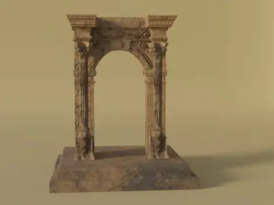 Ancient Marble Arch - Historic High Poly Asset 3D model
