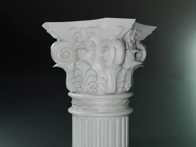 Corinthian capital high-poly 3D print model