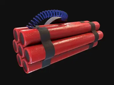 TNT With Timer PBR Low-poly 3D model Low-poly 3D model