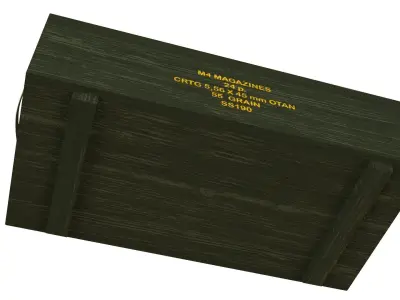 M4 Magazines Transport Wood Box 3D model