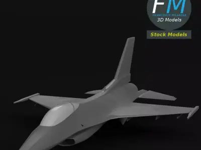 Stylized multirole fighter jet base mesh 3D model