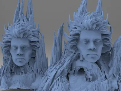 Fallen Angel cliffs 2 versions 3D model