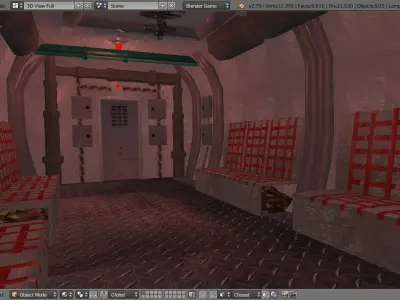 Aircraft Military Inside  Low-poly 3D model