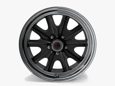 Legendary Wheel Co HB45 Alloy Wheel 17x8 Charcoal Machined C 3D model