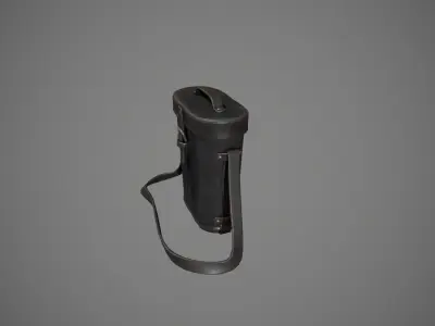 Black Leather Binocular Bag Low-poly 3D model