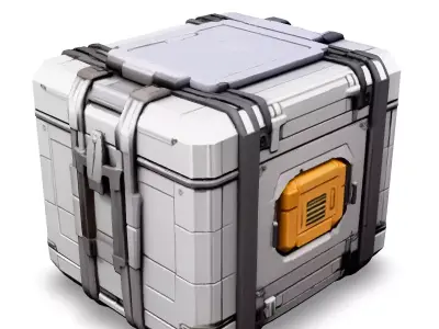SciFi Storage Crate Game Asset Low-poly 3D model