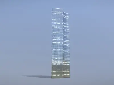 Building Frankfurt Skyper Low-poly 3D model