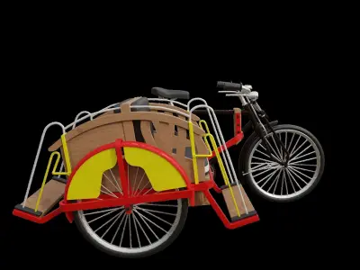 burmese trishaw  3D model