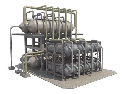 Industrial Oil Refinery 1 Low-poly 3D model