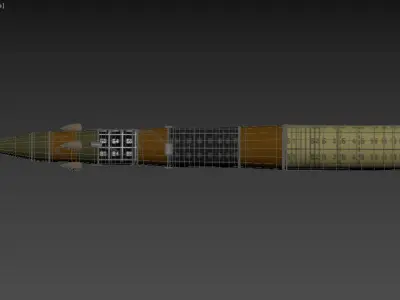 RT-2PM Topol SS-25 Sickle ICBM Missile 3D model