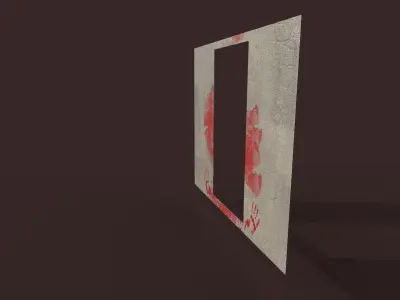 Realistic Concrete Wall with Blood Handprints 3D Model Low-poly 3D model