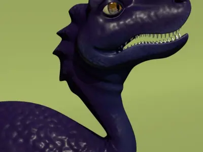 Purple Dinosaur Low-poly 3D model