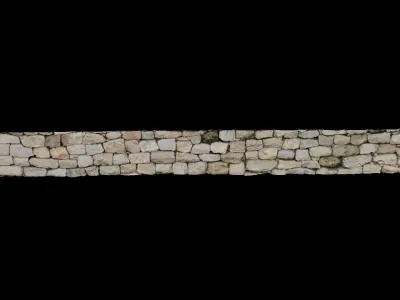 Korean Style Stone Wall 3D model