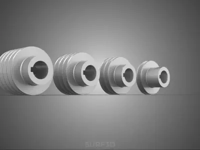 COLLECTION STANDARD PULLEY SHEAVE TRACK WHEEL DRIVE MULTI GROOVE 3D model