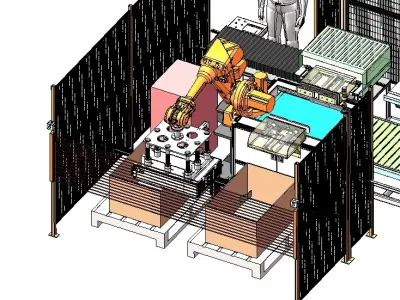 Pull riveting test packing integrated assembly line equipment 3D model