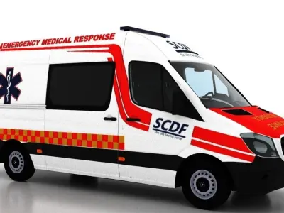 Mercedes Benz Sprinter L2H2 2015 Singapore Ambulance 3D model