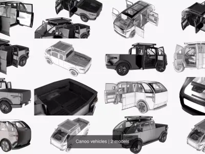 Canoo vehicles 3D Model Pack