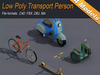 Low Poly Transport Person Isometric Low-poly 3D model