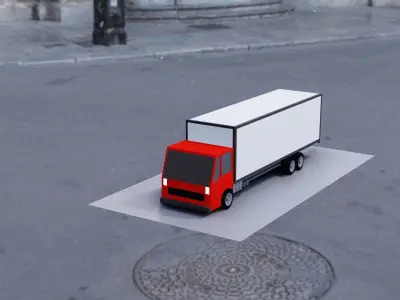 low poly truck street Low-poly 3D model