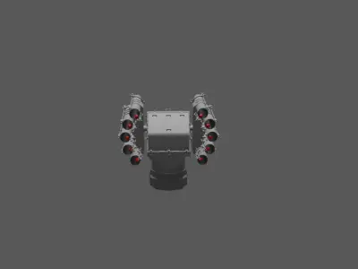 Russian Anti Submarine Launcher RBU-6000 3D model Low-poly 3D model