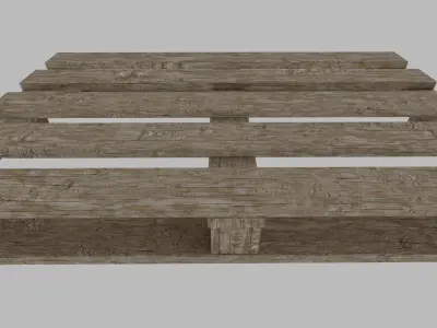 Pallet Low Poly 3D model adapted UE4 Unity Low-poly 3D model
