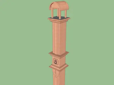 indian jodhpuri stone piller column 3D model purchase