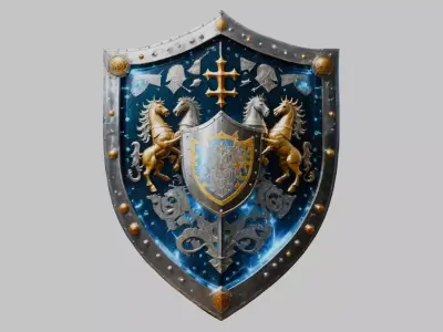 Medieval Fantasy Shield Low-poly 3D model