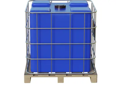 Plastic Water Tank On Pallet Low-poly 3D model
