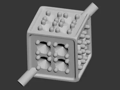 110211 P Pendant with movable cube and gems 3D print model