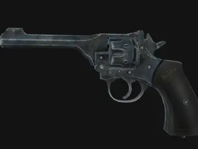 Webley Revolver Low-poly 3D model
