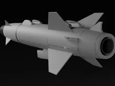 Low Poly RBS-15 Mk3 Anti-Ship Missile Game Ready Free low-poly 3D model