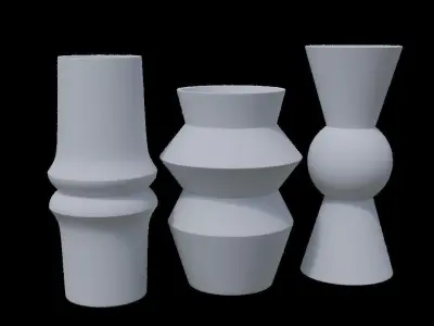Decorative wooden vase Free low-poly 3D model