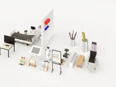 Medical Physical Therapy Room Equipment 3D model